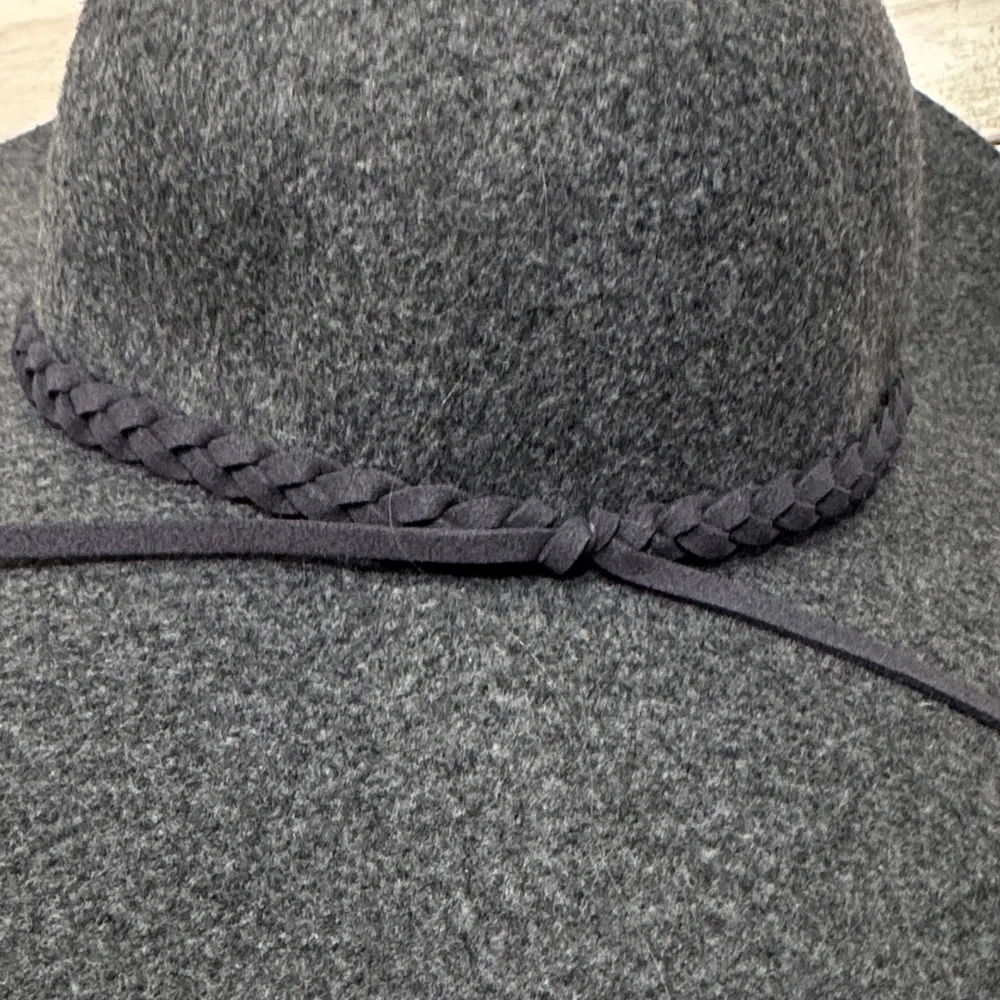 Dressy Girls Kids Hat Gray wide brim wool